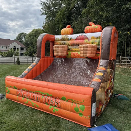 Inflatable Basketball Shooting Game Giant Pumpkin Hoop Toss Sports Toy Outdoor Party Carnival Game for Kids & Adults