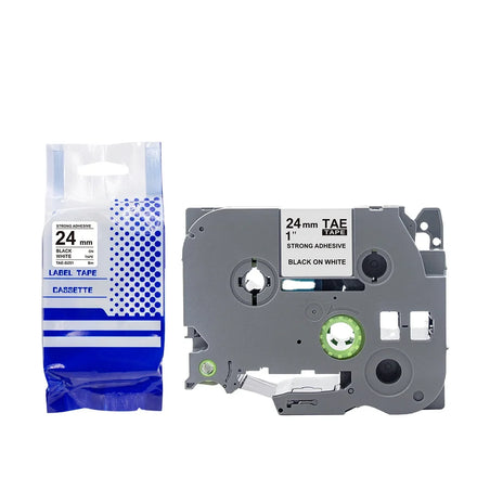 Tatrix TZS251 TZeS251 TZ-S251 TZe-S251 24mm Black on White Compatible Laminated Label Tape Cartridge for Brother P Touch PT-2100