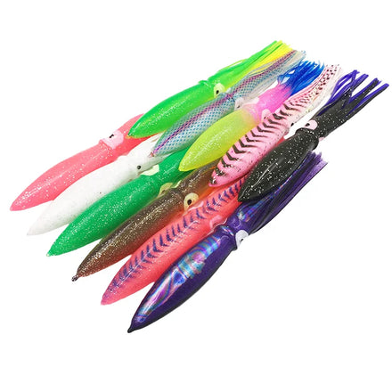 9-Inch Rubber Bulb Shell Squid Fishing Lure Soft Plastic Offshore Big Game Trolling Bait Saltwater Fish Zander Sea Bass Salmon