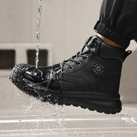GUYISA Workwear Series Safety Boot European Standard Steel Toe Microfiber Upper Rubber and Plastic Safety Shoes