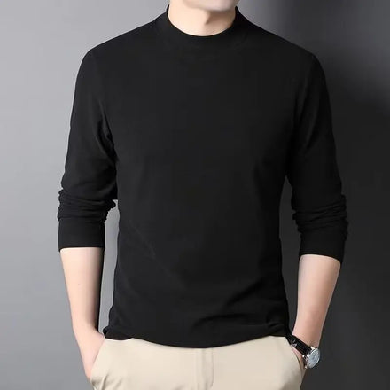 Oem customized autumn and winter men's double sided german velvet warm long sleeved tshirt