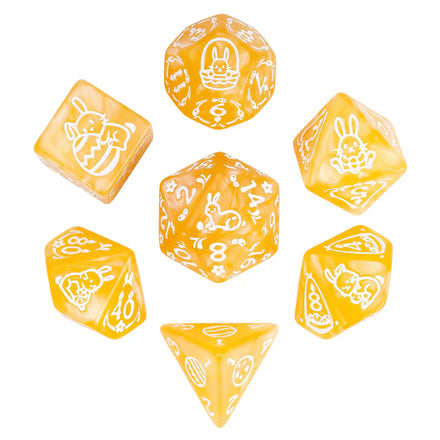 For Matching Rabbit DND Dice Collection-1-Piece Acrylic Polyhedral Set Cute Bunny Pattern Durable Customized Packaging for