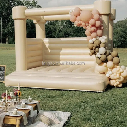 Factory Custom Tan Commercial Rental Commercial Inflatable Castle Jumping Bounce House for Weddings
