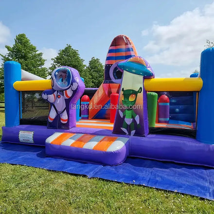 Inflatables Space Rocket Bounce House Bouncy Castle Hupfburg Mit Rutsche
