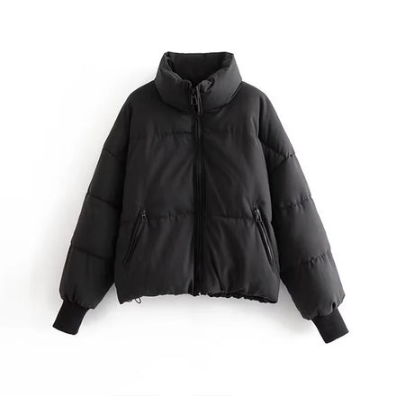 European and American Cross-Border Foreign Trade Women's Stand-Collar Multi-Color Puffer Cotton Coat