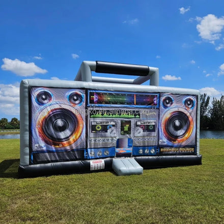 Hot Sale Interactive Inflatable Disco Dance House Adult Boom Box Jumping Bouncy Castle Retro Boombox Bouncer for Party