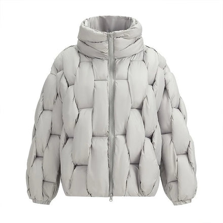 2026 Winter New Fashion Loose Plus-Size Knitted Waterproof Long Polyester Padded Coats Unisex Couples Outerwear Foreign Trade