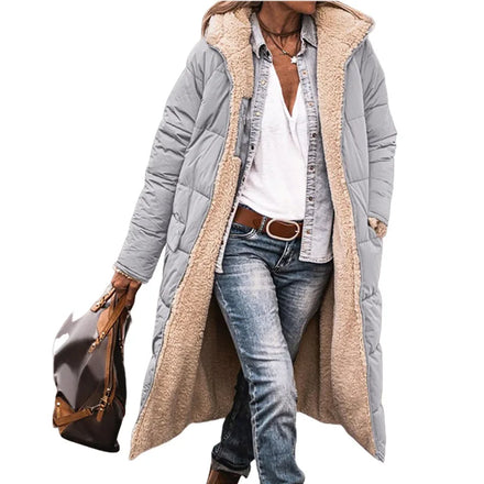 In-Stock 2026 EU/US Trade Solid Hooded Cotton Coat - Long Sleeve Reversible Slim 8 Colors 5 Sizes Thick