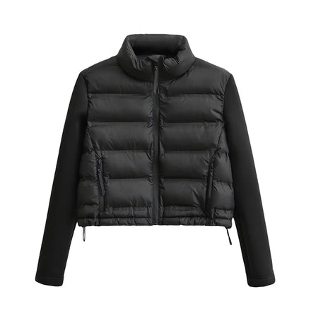 Foreign Trade Wholesale Euro-American Women's French Fashion Versatile Patchwork Short Cotton Coat