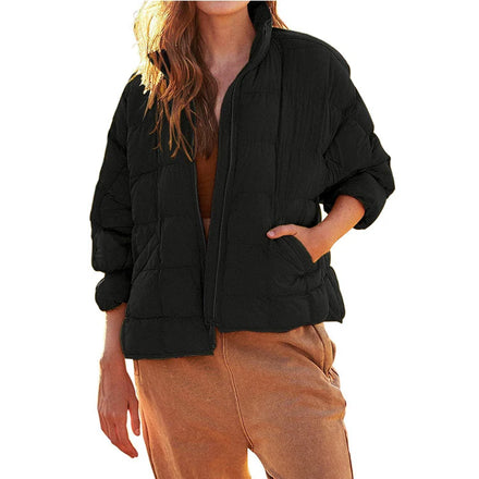 In-Stock Autumn/Winter New European & American Women's Lightweight Zip Compressible Cotton Coat - Short Down Jacket