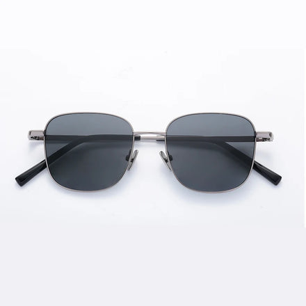 New Trendy Luxury Fashion Shade Metal Frame Square Sunglasses Men UV400 Polarized Lenses