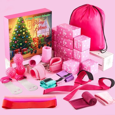 Advent Calendar 2027 12-Day Christmas Workout Gifts for Women Includes Massage Ball Ankle Binding Strap Bands