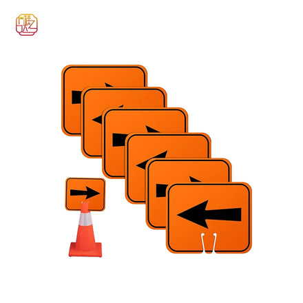 Traffic Arrow Orange Detour Sign Cone Top Direction Arrow Road Obstacle Outdoor Construction Sign
