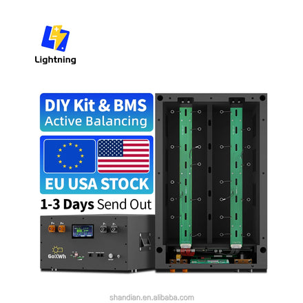 GoKWh 48V 340Ah 314Ah 320Ah 300Ah 280Ah 100Ah 200Ah 51.2V Lifepo4 LFP Pack Inverter Off Grid Solar Energy Storage System Box Kit