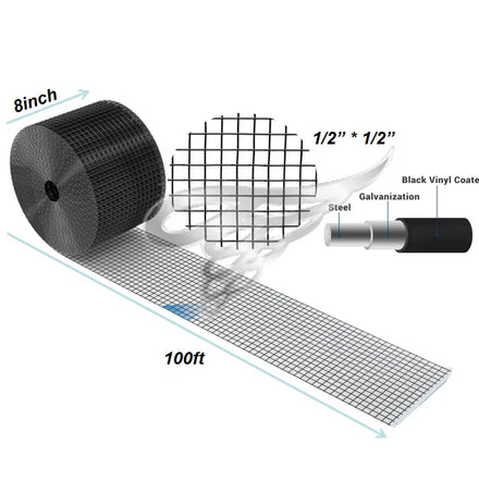 Commercial 8 Inch PVC Coated Galvanized Critter Guard Kits Solar Panel-Net Bird Pigeon Protection for Roof Protection