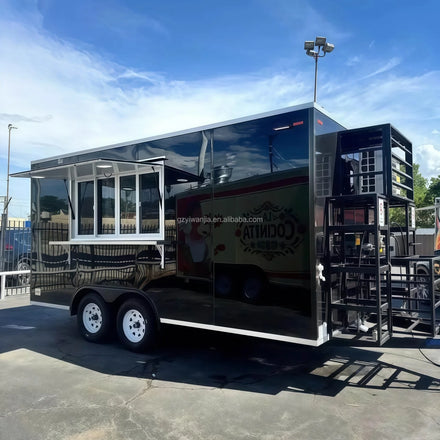 2025 New Customization 4m 4.5m 5m Hot Dog Ice Cream Multifunctional Food Truck Concession Fully Equipped Stainless Steel