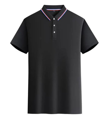 OEM custom logo embroidery printed design 180g quick-drying interlaced lapel printed LOGO workwear short-sleeved POLO shirt