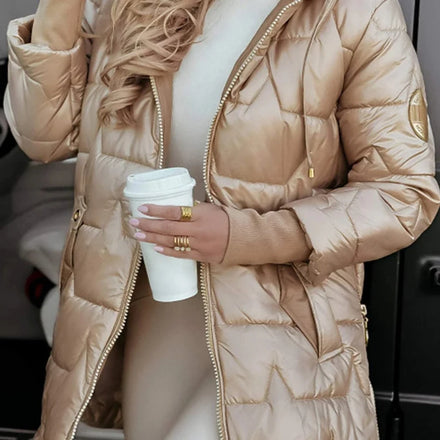 2026 Winter New European & American Cross-Border Hooded Cotton Coat - Mid-Length Padded Jacket