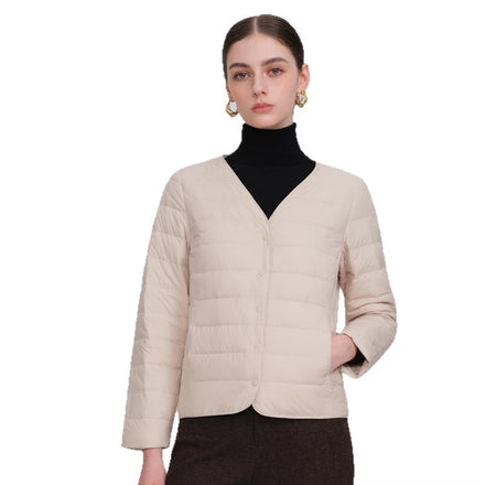 2026 New Women's Ultra-Light V-Neck Short Down Jacket Wholesale Direct From Factory