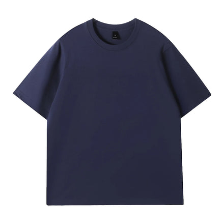 Oem customized cross border special supply 200g european size cotton round neck short sleeved tshirt