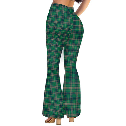 Women's 2026 Green St. Patrick's Day Digital Print Flared Pants - Irish Casual Trousers