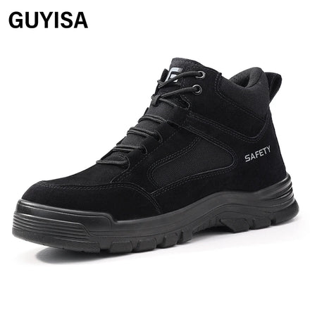 GUYISA Workwear Series Faux Suede Safety Shoes European Standard Steel Toe Safety Shoes