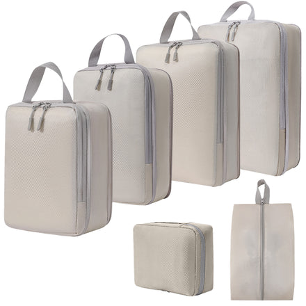 Factory Price Eco-Friendly Compressed Bag 6pcs Fashion Travel Luggage Organizers Zipper Space Saver Storage Packing Cubes