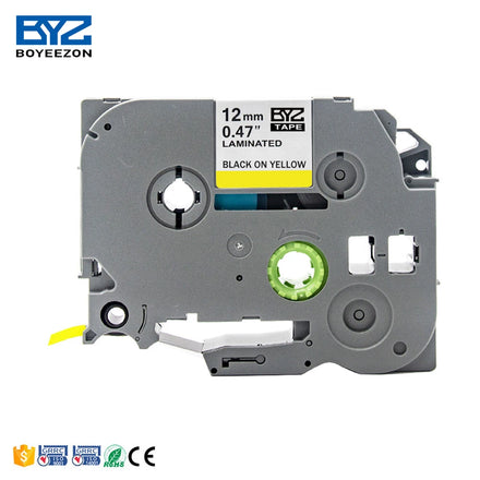 12mmx8m Compatible TZc631 TZc 631 TZe631 TZe 631 Black on Yellow Laminated Label Tape