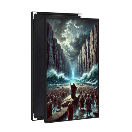 Large Size Moses Leaving Red Sea Glossy Glass & Crystal Print Art Deco Home Decoration Vertical Wall Art Decor Hanging Poster