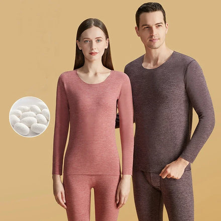Men's Women's Winter Thermal Suit 37-Degree Thermostat Thin Long Johns Warm Breathable Seamless Thermal Underwear Long Sleeve