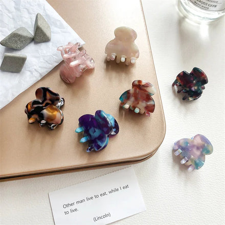 High Quality Vintage Girls Small Hairpins Acetate Sheet Acrylic Crab Hair Claw Clips for Women Shark Accessories