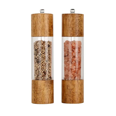 Tailai Eco-Friendly Wooden Salt and Pepper Grinder Manual Adjustable Ceramic Mill for Home Kitchen with Premium Acrylic Finish