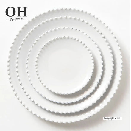 Wholesale Hot Sale Pure White Hand-made Bone China Dinnerware Set Eco-friendly Charger Plate Dishes for Weddings