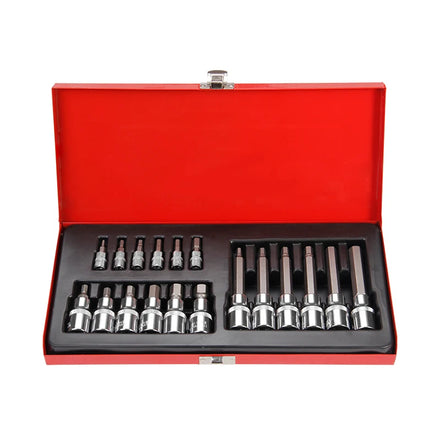 Hot Sales 18 Pcs Crv 1/2 1/4 Torx Pressure Deep Bit Spline Socket Set