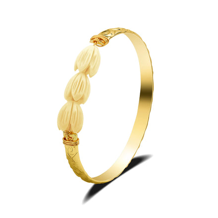 Hawaiian Jewelry Wholesale Handmade Wrapped Popular Gold Plated Cute Resin Pikake Women
