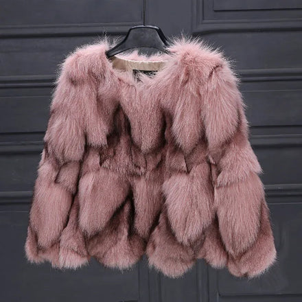 Autumn and Winter New Women's fox Fur Coat Short Section Fur All-in-one Genuine Leather Coat