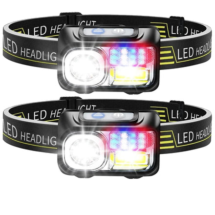 Helius Powerful Outdoor Camping 9Modes Built-in 18650 Battery Motion Sensor Rechargeable Usb Led Torch Flashlight Headlamp