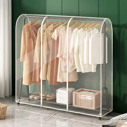 Translucent and Transparent Garment Rack Cover Dustproof Clothes Rack Waterproof Cover Clothes Protectors for Coats and Bedroom