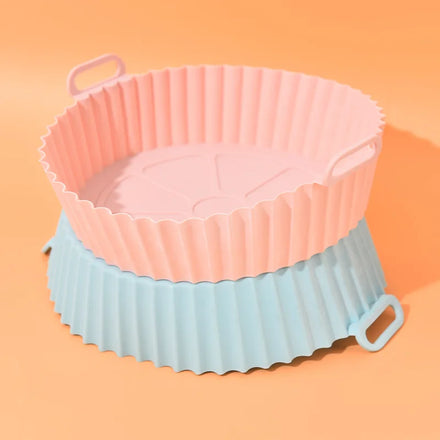 Food-Safe Silicone Air Fryer Pot for Oven Accessories Reusable and Easy Cleaning Basket for Baking Dishes & Pans