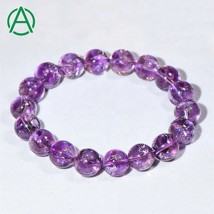 ArthurGem Wholesale Rare Quality Azeztulite Amethyst Bracelet Natural Healing Purple Azeztulite Crystal Bracelet for Women