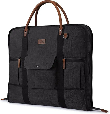 Custom Waterproof Canvas Vintage Zipper Garment Bag 1KG Lightweight Hanging Carry-on Suitcase for Unisex Business Travel
