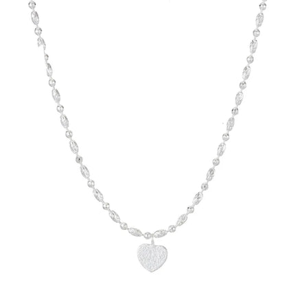 Wholesale New Fashion 925 Silver Heart Necklace for Women Cute Link Chain for Wedding Gift Engagement
