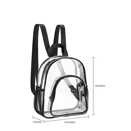 RTS Girls External Frame Clear PVC Waterproof Backpack with Reinforced Strap for College Workplace