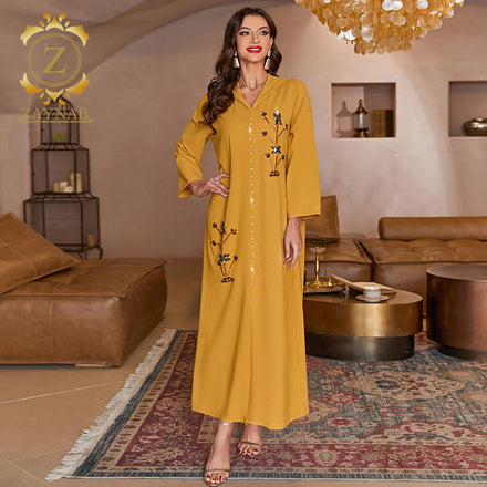Muslim Women Formal Dress Abaya Muslim Dress Turkey Dubai Gamis Indonesia for Women Islamic Clothing