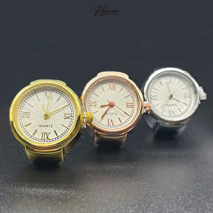 HOVANCI Simple Rings and Watches for Women Finger Elegant Quartz Watch Ring Daily Wear