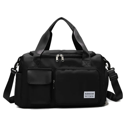 Customized Logo Women's Weekend Overnight Gym Sports Travel Bag Fashion Polyester Waterproof Duffel Bag with Zipper Closure