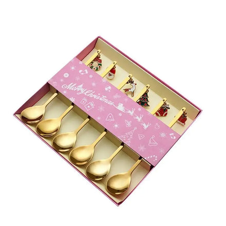 Mixing Stirrer Stainless Steel Christmas Coffee Spoon Ice Cream Soup Sugar Dessert Teaspoons