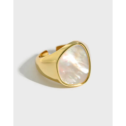 S925 Sterling Silver Luxury Natural Shell Smart Ring 18K Real Gold Women Ring for Men Girls Wholesale Fine Jewelry Rings