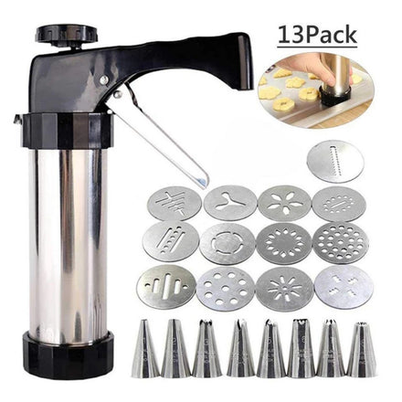 Cookie Making Cream Gun Cookie Press with 20 Discs Molds & 4 Icing Nozzles Tips for Home DIY