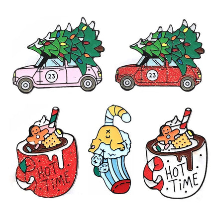 2025 Christmas Car Brooches and Pins Ornaments for Business Manufacturer Promotion Soft Enamel Pin Badge Lapel Pin